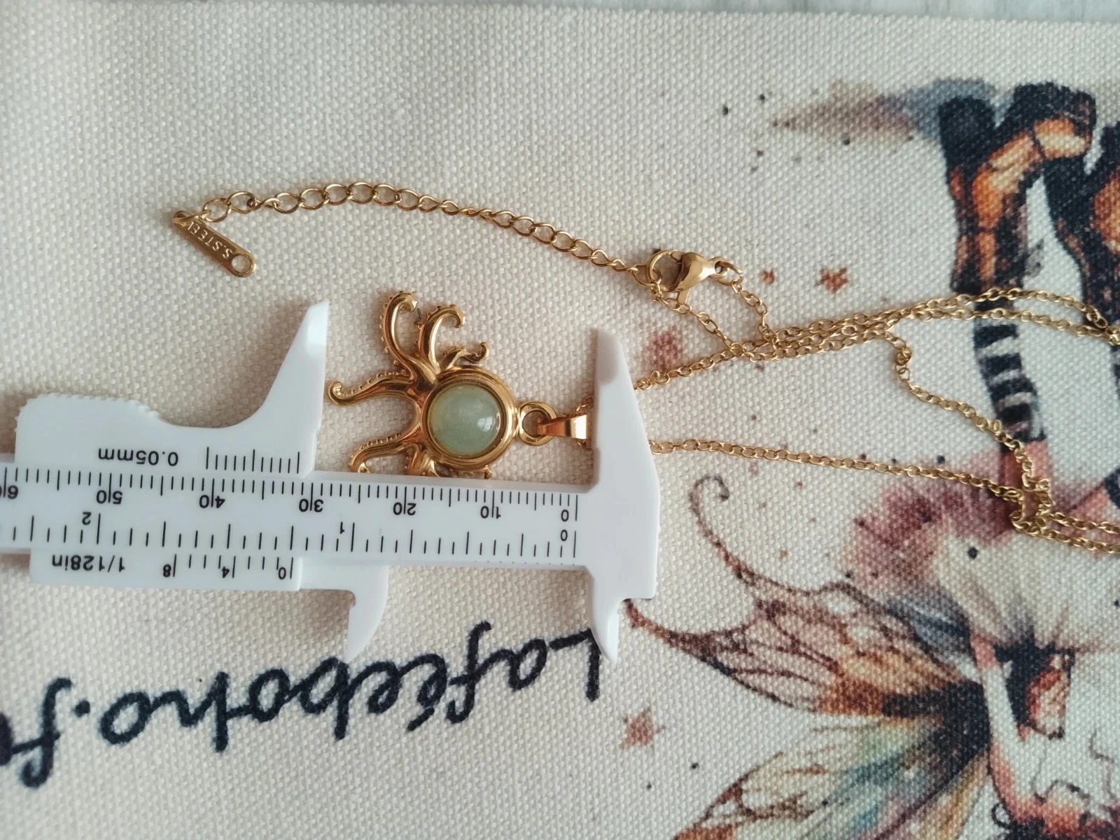 Octopus necklace with natural aventurine stone – photo 3